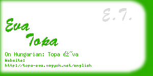 eva topa business card
